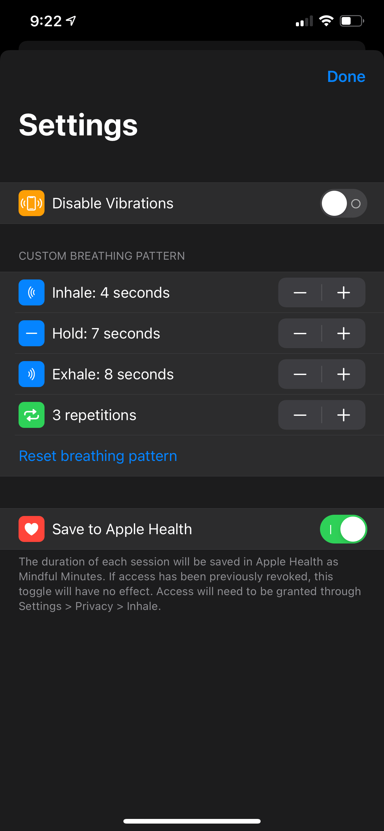 Settings Screen